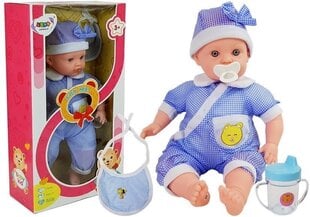 Vaikiška lėlė, 45cm mėlyna kaina ir informacija | Žaislai mergaitėms | pigu.lt