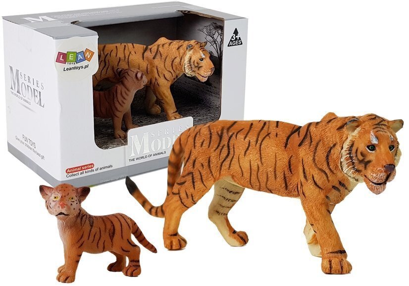 Afrikos gyvūnų figūrėlės tigras ir jo jauniklis kaina ir informacija | Žaislai berniukams | pigu.lt