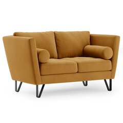 Dvivietė sofa Homede Deltin, geltona kaina ir informacija | Sofos | pigu.lt
