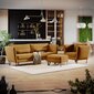 Trivietė sofa Homede Deltin, geltona цена и информация | Sofos | pigu.lt