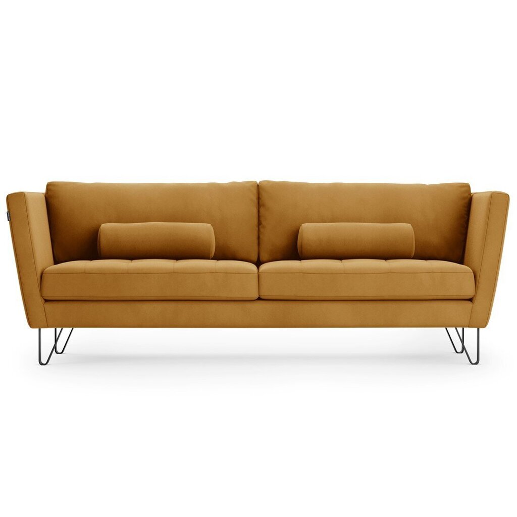 Trivietė sofa Homede Deltin, geltona цена и информация | Sofos | pigu.lt