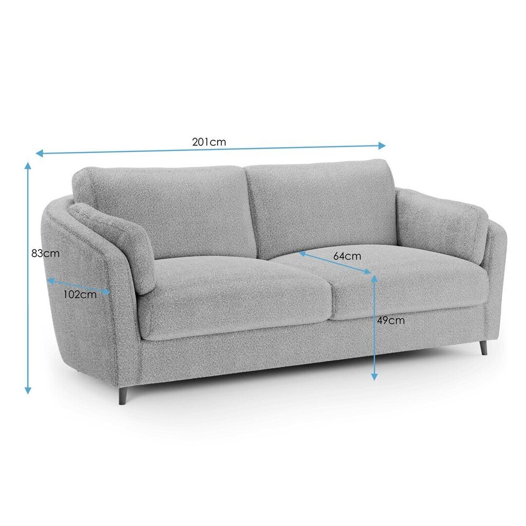 Dvivietė sofa Homede Moontiza, mėlyna kaina ir informacija | Sofos | pigu.lt