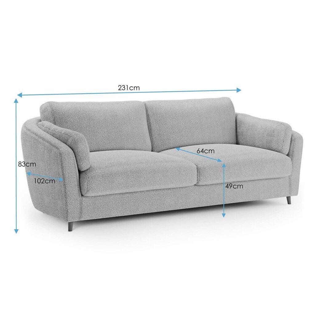 Trivietė sofa Homede Moontiza, smėlio spalvos kaina ir informacija | Sofos | pigu.lt