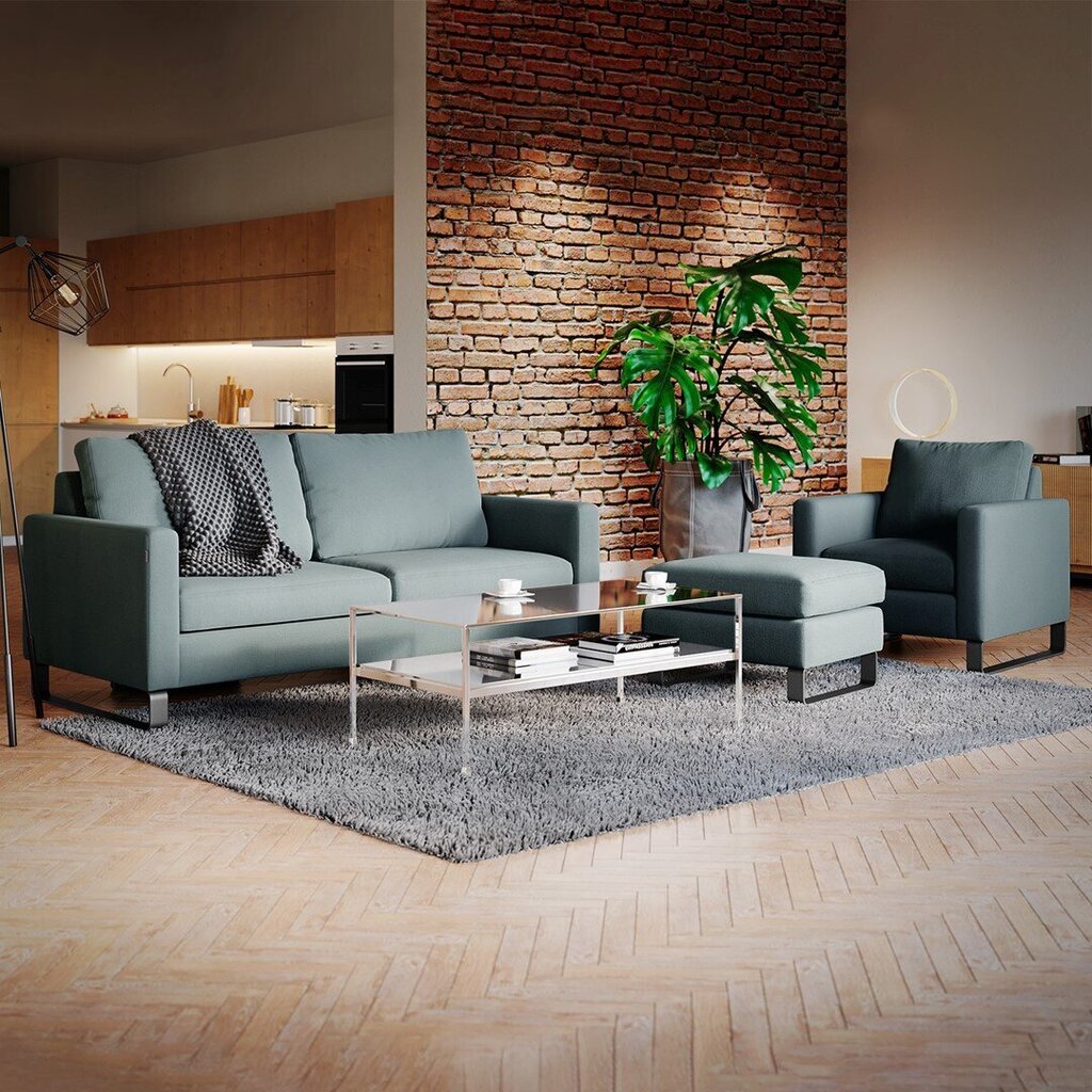 Trivietė sofa Homede Corni, mėlyna kaina ir informacija | Sofos | pigu.lt