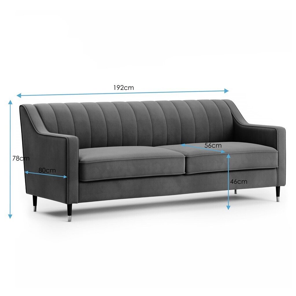 Sofa Homede Pepper 2.5P, pilka kaina ir informacija | Sofos | pigu.lt