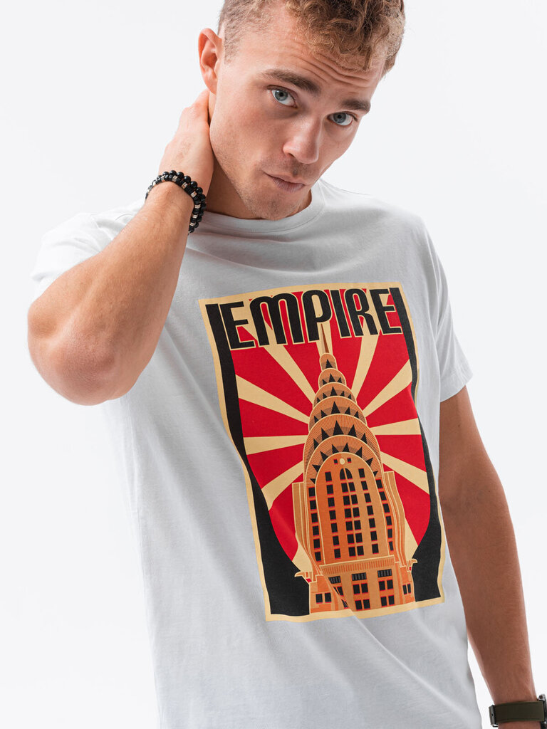 Vyriški marškinėliai su užrašu Ombre S1434 Empire kaina ir informacija | Vyriški marškinėliai | pigu.lt