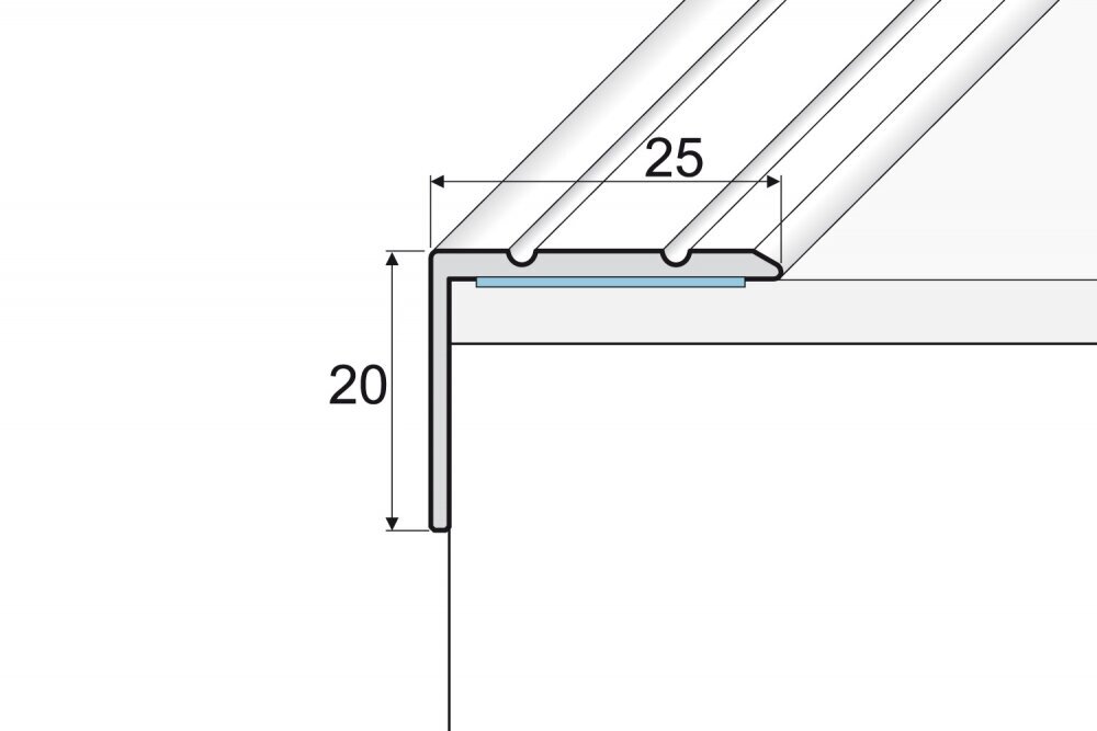 Profilis A36 laiptams 25x20mm, spalva matinio aukso, Effector kaina ir informacija | Sujungimo profiliai | pigu.lt