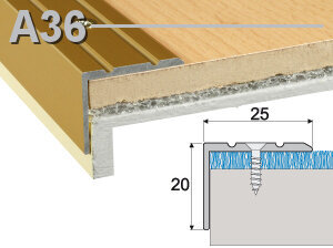 Profilis A36 laiptams 25x20mm, spalva matinio aukso, Effector kaina ir informacija | Sujungimo profiliai | pigu.lt