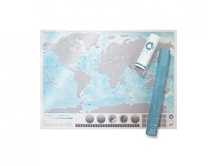 Nutrinamas pasaulio žemėlapis, 82 x 60 cm kaina ir informacija | Žemėlapiai | pigu.lt