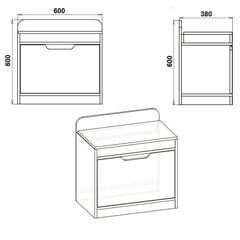 Batų dėžė TO-8 60X60X38 cm riešutas kaina ir informacija | Batų spintelės, lentynos ir suolai | pigu.lt