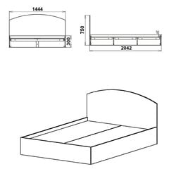 Кровать Компанит, 140х200 см, коричневая цена и информация | Кровати | pigu.lt