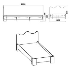 Кровать Компанит, 100x205,8 см, коричневая цена и информация | Кровати | pigu.lt