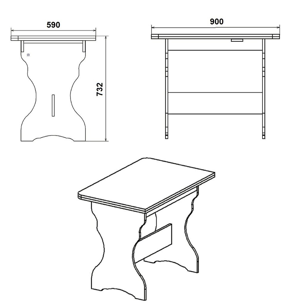 Stalas Kompanit, rudas kaina ir informacija | Virtuvės ir valgomojo stalai, staliukai | pigu.lt