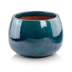 Керамический вазон Glazed, круглый, бирюзовый, 47 x 31(A) см цена и информация | Вазоны | pigu.lt