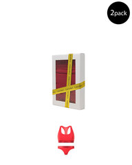 Calvin Klein apatinių komplektas moterims, raudonas kaina ir informacija | Kelnaitės | pigu.lt