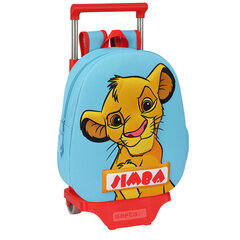 3D школьная сумка на колесиках The Lion King Simba Красный Светло-синий (28 x 10 x 67 см) цена и информация | Школьные рюкзаки, спортивные сумки | pigu.lt