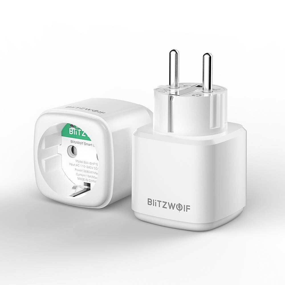 Blitzwolf BW-SHP15 smart socket rozetė, WiFi, 3680W цена и информация | Elektros jungikliai, rozetės | pigu.lt