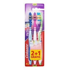 Dantų šepetėlis Colgate ZigZag, 3 vnt. kaina ir informacija | Dantų šepetėliai, pastos | pigu.lt