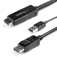 Адаптер Display Port—HDMI/VGA Startech HD2DPMM2M            (2 m) Чёрный цена и информация | Кабели и провода | pigu.lt