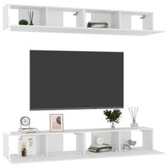 Televizoriaus spintelės, 4vnt., 100x30x30cm, baltos kaina ir informacija | TV staliukai | pigu.lt