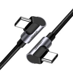Угловой кабель USB-C на USB-C UGREEN US323, PD, 3A 60 Вт, 2 м (черный) цена и информация | Кабели для телефонов | pigu.lt