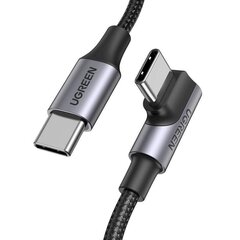 Угловой кабель USB-C на USB-C UGREEN US334 5A, PD 100Вт, 2 м (черный) цена и информация | Кабели для телефонов | pigu.lt