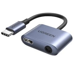 UGREEN CM231 USB-C to USB-C Adapter + jack 3.5mm (gray) цена и информация | Адаптеры, USB-разветвители | pigu.lt