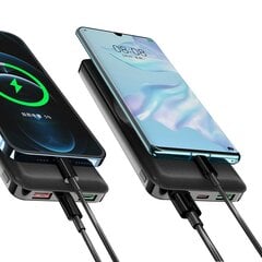 Dudao power bank 10000mAh 18W Quick Charge Power Delivery 2x USB / 1x USB Type C black (K12PQ_B) цена и информация | Зарядные устройства Power bank | pigu.lt