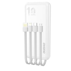 Dudao K6Pro Universal 10000mAh Power Bank with USB Cable, USB Type C, Lightning white (K6Pro-white) цена и информация | Зарядные устройства Power bank | pigu.lt