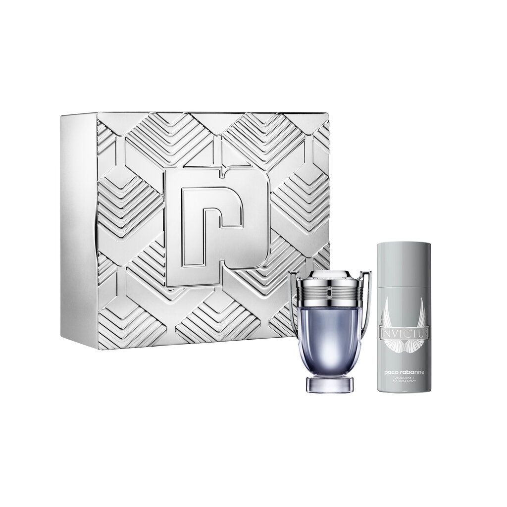 Rinkinys Paco Rabanne Invictus: EDT vyrams, 100 ml + purškiamas dezodorantas, 150 ml цена и информация | Kvepalai vyrams | pigu.lt