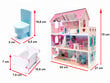 Medinis MDF lėlių namas su LED apšvietimu ir baldais, 70 cm цена и информация | Žaislai mergaitėms | pigu.lt