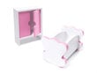 Medinis MDF lėlių namas su LED apšvietimu ir baldais, 70 cm kaina ir informacija | Žaislai mergaitėms | pigu.lt