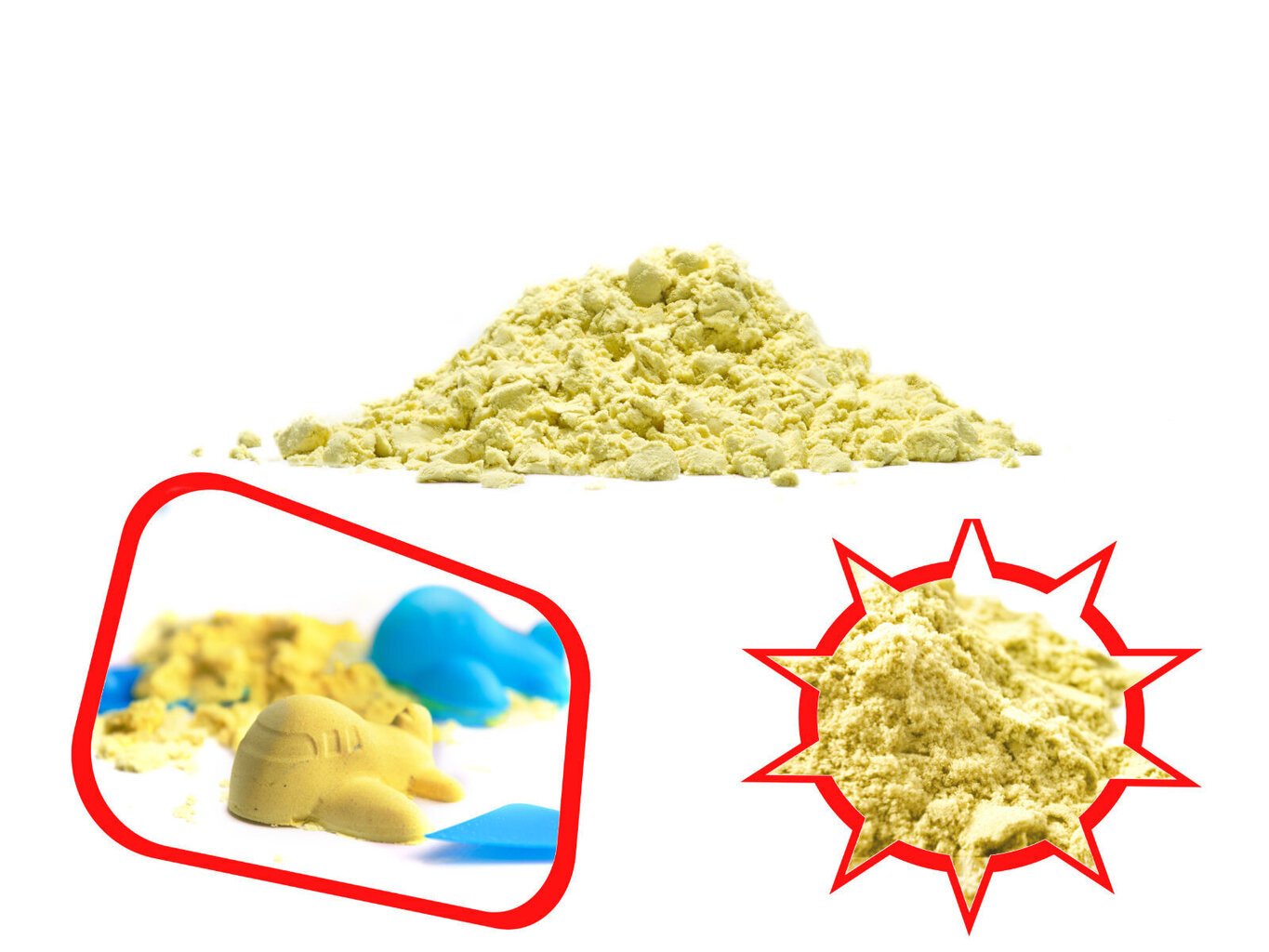 Kinetinis smėlis, 1 kg, geltonas kaina ir informacija | Lavinamieji žaislai | pigu.lt