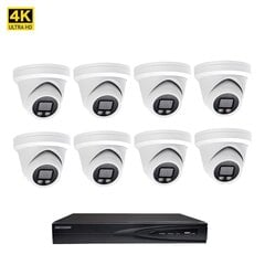 Комплект камер видео наблюдения Hikvision NVR 7608 8MP Dome VAI2385HK  цена и информация | Камеры видеонаблюдения | pigu.lt