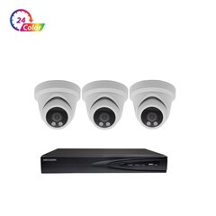 5MP IP POE vaizdo stebėjimo kamerų VAI2347HKB 24 Color Dome + Hikvision NVR 7604 komplektas kaina ir informacija | Stebėjimo kameros | pigu.lt