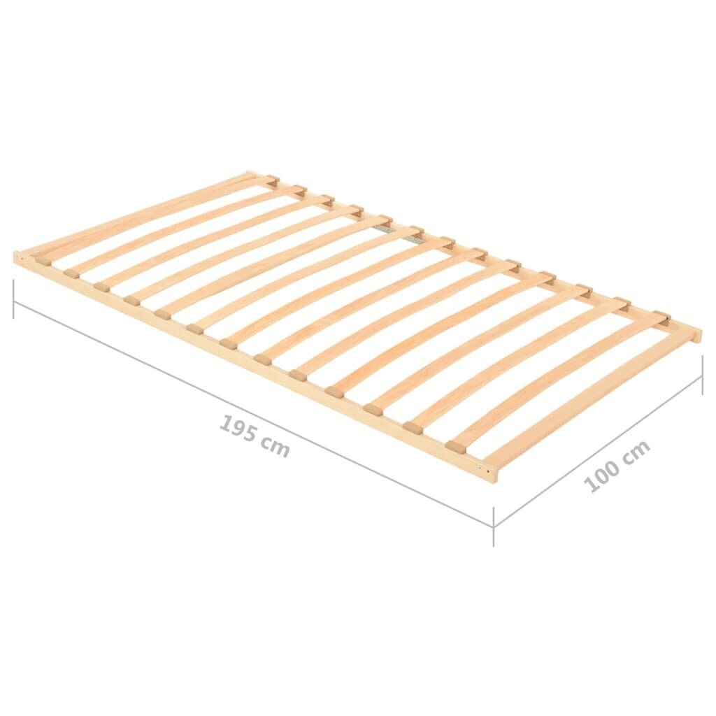 Grotelės lovai su 13 lentjuosčių, 100x200 cm, ruda цена и информация | Lovų grotelės | pigu.lt