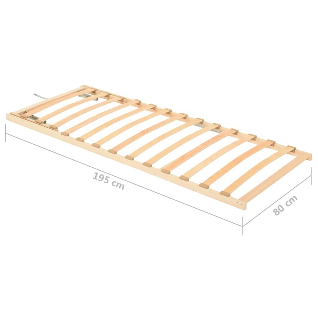 Grotelės lovai su 13 lentjuosčių, 80x200 cm, ruda kaina ir informacija | Lovų grotelės | pigu.lt