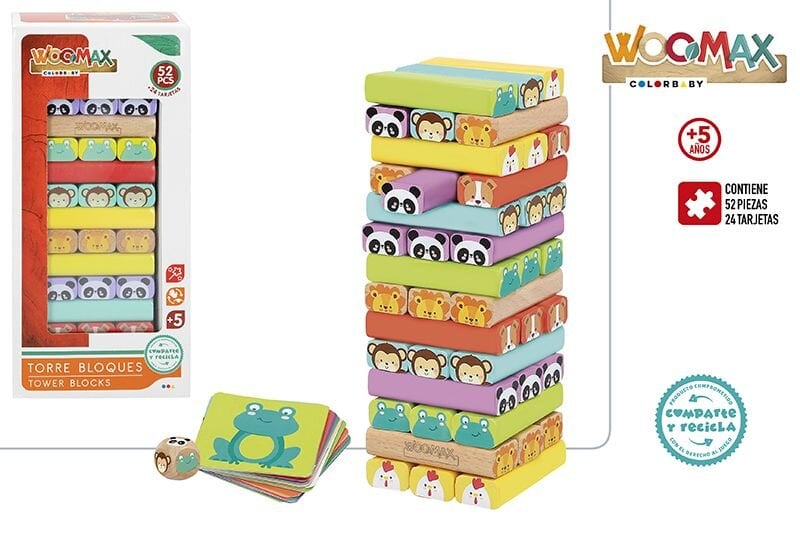 Stalo žaidimas Color Baby Woomax, 52 vnt. цена и информация | Lavinamieji žaislai | pigu.lt