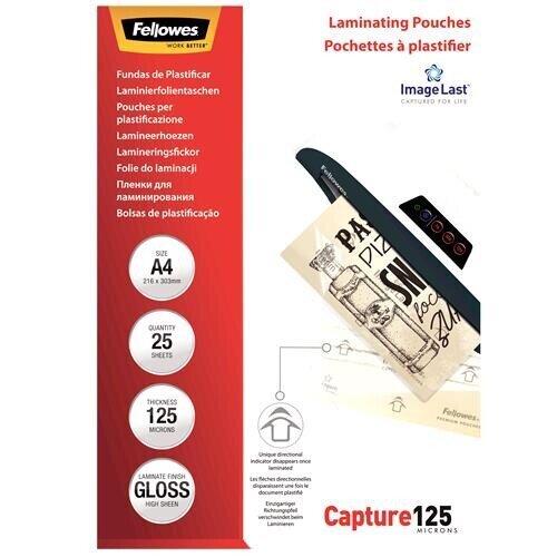 Laminavimo maišeliai Fellowes 5396301, A4, 25 vnt. kaina ir informacija | Kanceliarinės prekės | pigu.lt