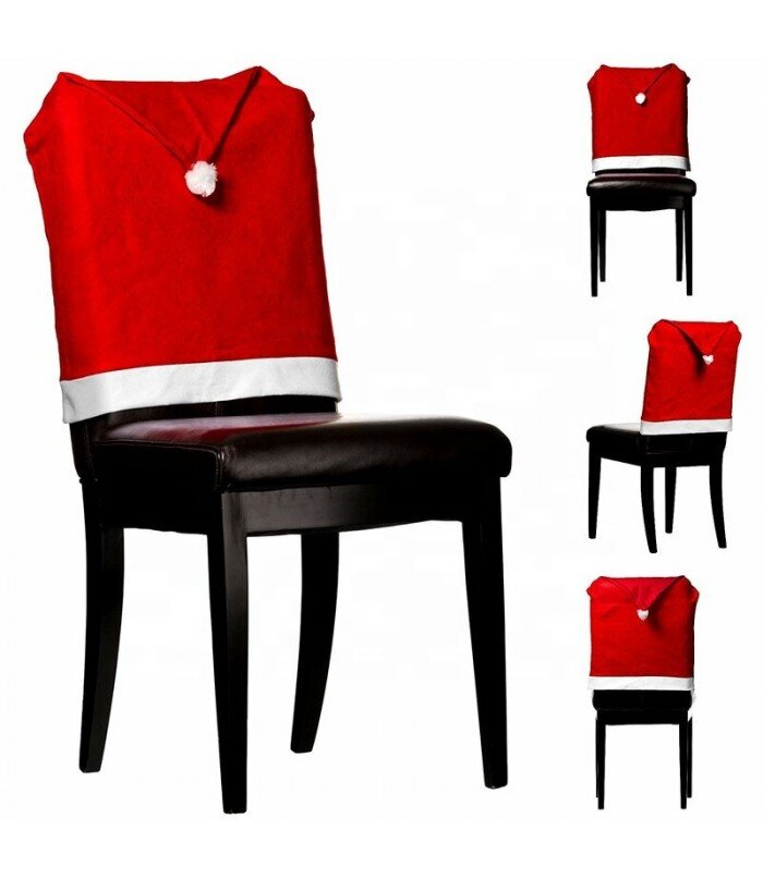 Dekoracija kėdėms - kalėdinė kepurė, 6vnt