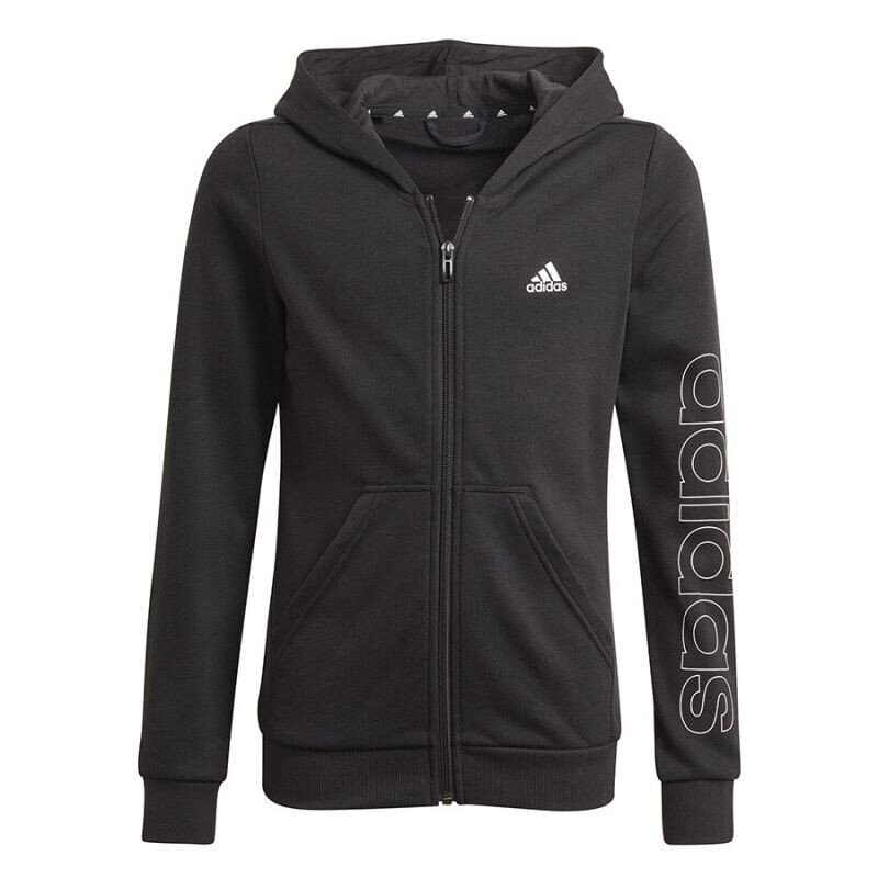 Džemperis berniukams Adidas Essentials Logo Full Zip Hoodie Jr GN4050, juodas kaina ir informacija | Megztiniai, bluzonai, švarkai berniukams | pigu.lt