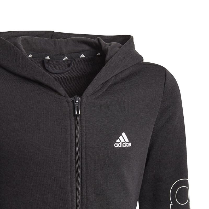 Džemperis berniukams Adidas Essentials Logo Full Zip Hoodie Jr GN4050, juodas kaina ir informacija | Megztiniai, bluzonai, švarkai berniukams | pigu.lt