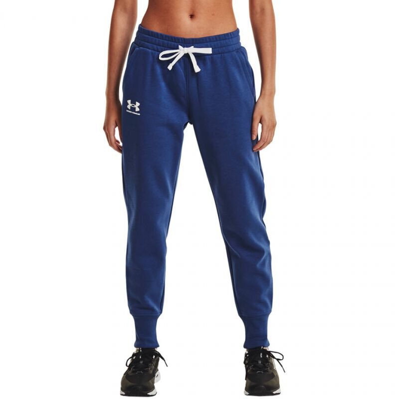Sportinės kelnės moterims Under Armor Rival Fleece Joggers W 1356416 404 1356416404, mėlynos kaina ir informacija | Sportinė apranga moterims | pigu.lt