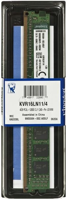 Kingston DDR3L 4GB 1600MHz CL11 (KVR16LN11/4) kaina ir informacija | Operatyvioji atmintis (RAM) | pigu.lt