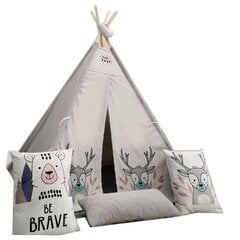TIPI Палатка с 3 подушками, be brave цена и информация | Детские игровые домики | pigu.lt
