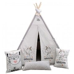 TIPI Палатка с 3 подушками, unicorn цена и информация | Детские игровые домики | pigu.lt