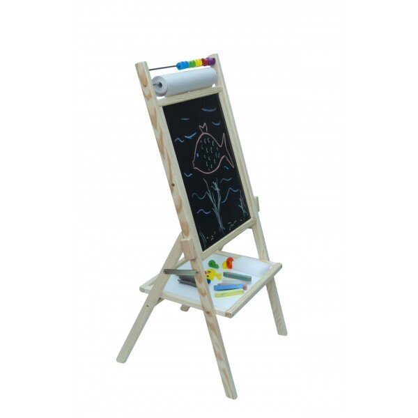 Dvipusė magnetinė piešimo lenta su popieriaus ritiniu kaina ir informacija | Lavinamieji žaislai | pigu.lt