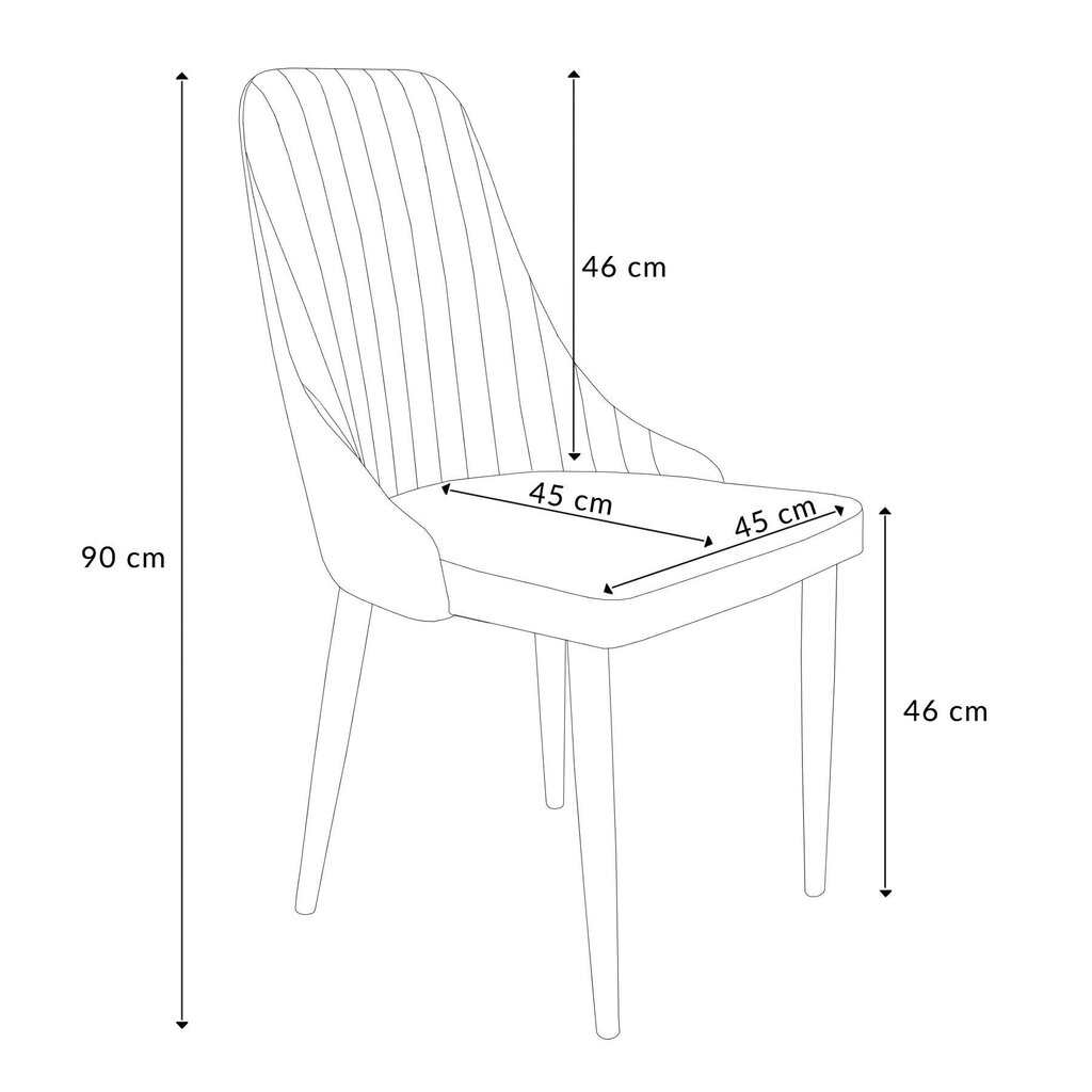 LOUIS Šviesiai pilko audinio kėdė 44x59x88 cm kaina ir informacija | Virtuvės ir valgomojo kėdės | pigu.lt