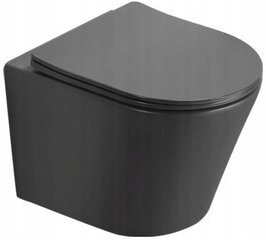 WC komplektas Mexen 5in1 Fenix Slim su klozetu Rico Rimless Slim, Dark grey mat kaina ir informacija | Klozetai | pigu.lt