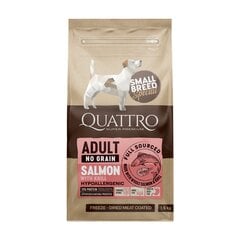 Quattro Small Breed сухой без зерна гипоаллергенный корм для взрослых собак мелких пород с лососем и крилем, 7 кг цена и информация | Сухой корм для собак | pigu.lt